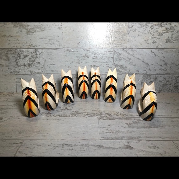 8 Wooden Animal Napkin Rings. Safari Zebra 3.5" - Picture 4 of 6